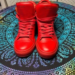 Buscemi 125mm Red Leather High Tops, like new 🤩😍